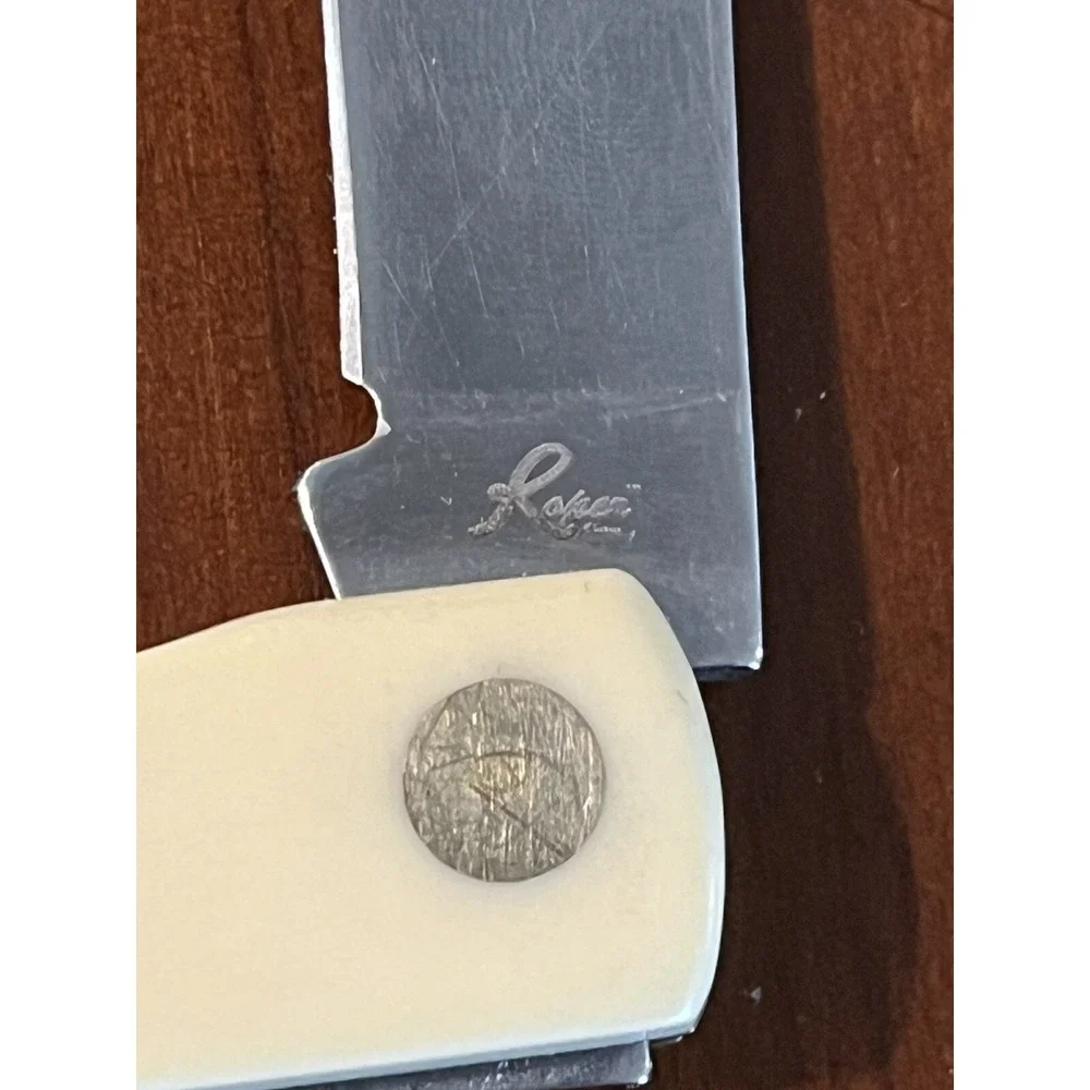 Roper Knives Tumbleweed, Stainless Plain Blade, Cream Yellow Delrin‎ Handle